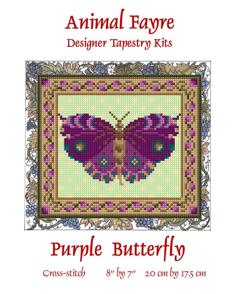 Purple Butterfly Tapestry Kit To Sew In Counted Cross-stitch