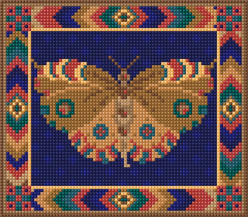 Yellow Butterfly Tapestry Kit To Sew Yourself In Counted Cross-stitch