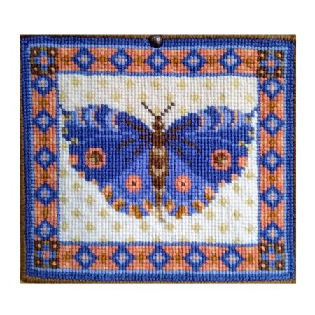 Blue Butterfly Tapestry Kit To Sew In Counted Cross-stitch