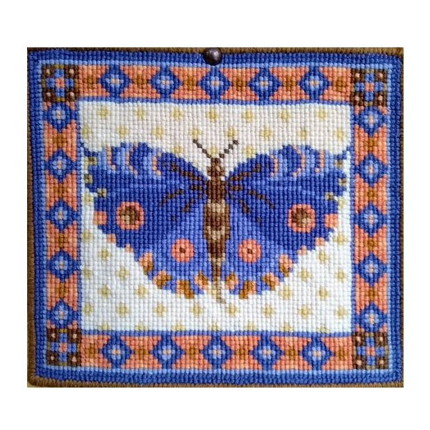 Red Butterfly Tapestry Kit To Sew in Counted Cross-stitch
