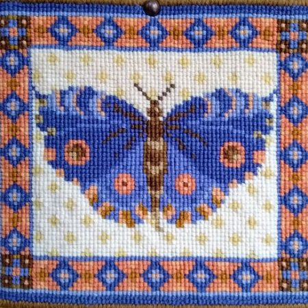 Blue Butterfly Tapestry Kit To Sew In Counted Cross-stitch