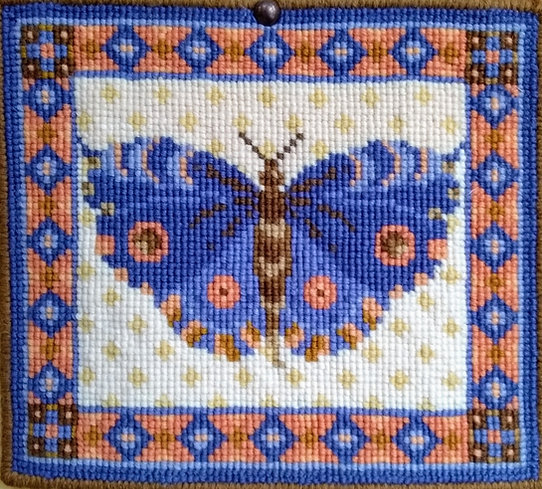 Blue Butterfly Tapestry Kit To Sew In Counted Cross-stitch