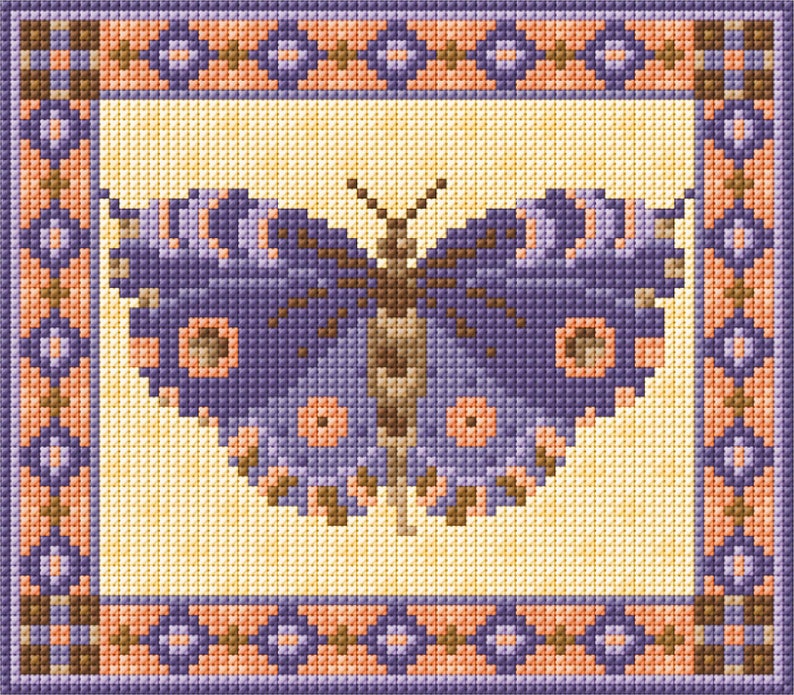 Blue Butterfly Tapestry Kit To Sew In Counted Cross-stitch