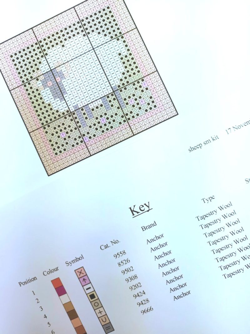 Sheep Tapestry Mini-kit To Sew Yourself In Counted Cross-stitch