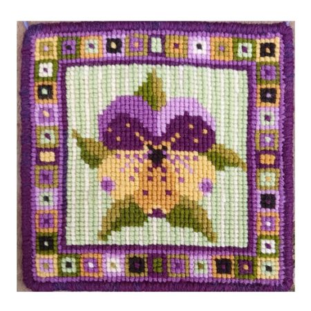Pansy-Tile-Tapestry-Kit-To-Sew-in-cross-stitch