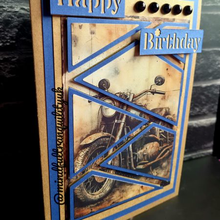 Handmade Vintage Classic Motorcycle Birthday Card | Unique Layered Classic Bike | Available in Multiple Options | 5x7in
