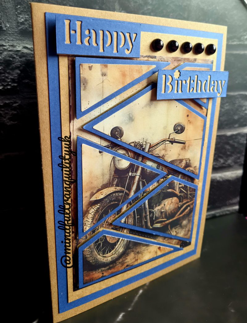 Handmade Vintage Classic Motorcycle Birthday Card | Unique Layered Classic Bike | Available in Multiple Options | 5x7in