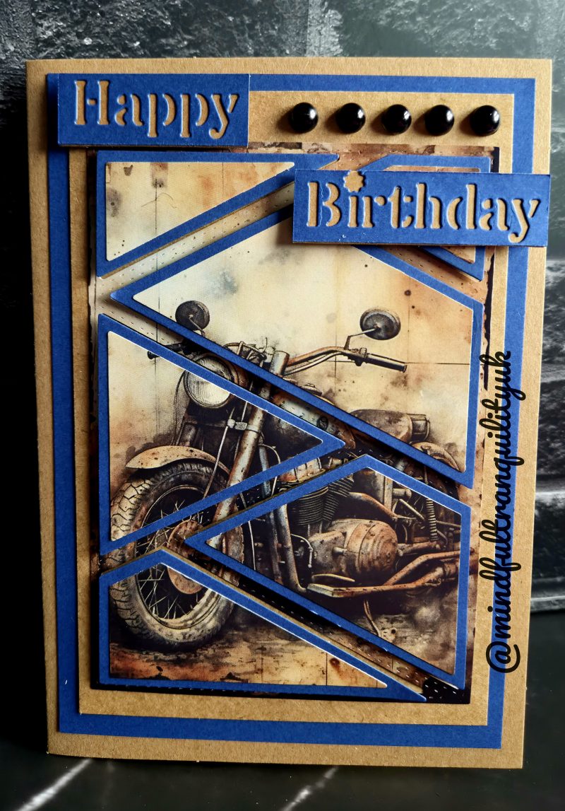 Handmade Vintage Classic Motorcycle Birthday Card | Unique Layered Classic Bike | Available in Multiple Options | 5x7in