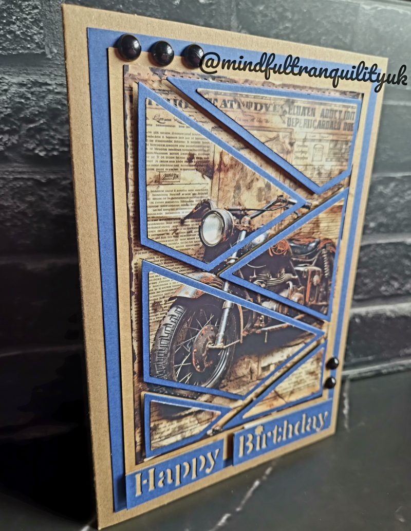 Handmade Vintage Classic Motorcycle Birthday Card | Unique Layered Classic Bike | Available in Multiple Options | 5x7in