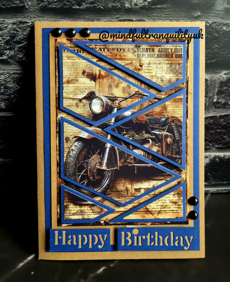 Handmade Vintage Classic Motorcycle Birthday Card | Unique Layered Classic Bike | Available in Multiple Options | 5x7in