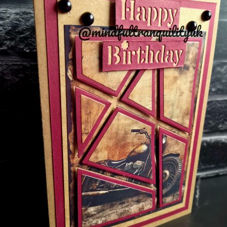 Handmade Vintage Classic Motorcycle Birthday Card | Unique Layered Classic Bike | Available in Multiple Options | 5x7in