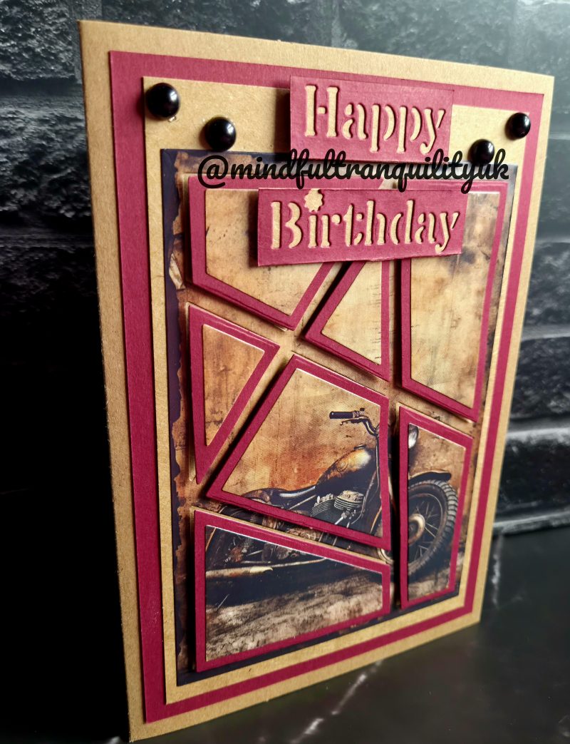 Handmade Vintage Classic Motorcycle Birthday Card | Unique Layered Classic Bike | Available in Multiple Options | 5x7in