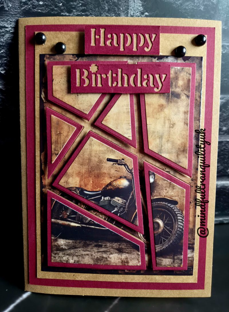 Handmade Vintage Classic Motorcycle Birthday Card | Unique Layered Classic Bike | Available in Multiple Options | 5x7in