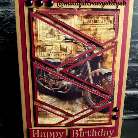 Handmade Vintage Classic Motorcycle Birthday Card | Unique Layered Classic Bike | Available in Multiple Options | 5x7in