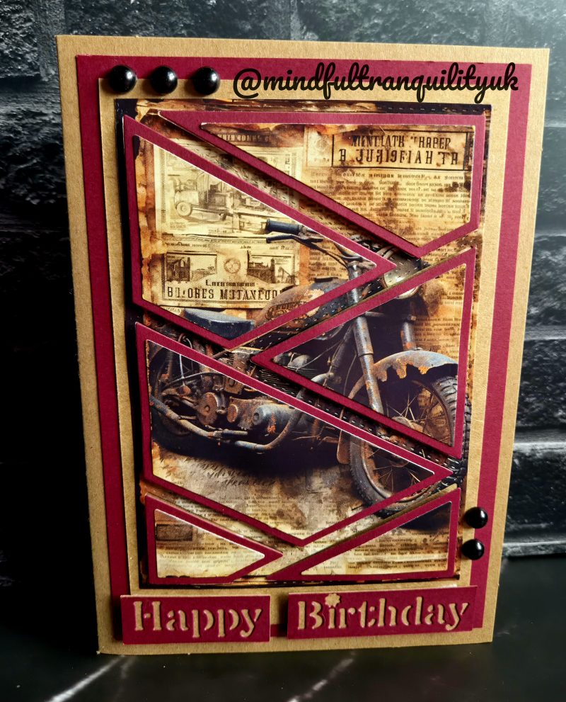 Handmade Vintage Classic Motorcycle Birthday Card | Unique Layered Classic Bike | Available in Multiple Options | 5x7in