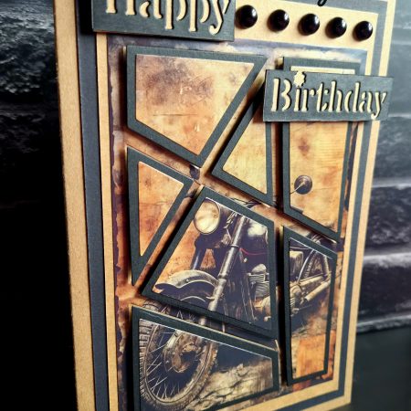 Handmade Vintage Classic Motorcycle Birthday Card | Unique Layered Classic Bike | Available in Multiple Options | 5x7in