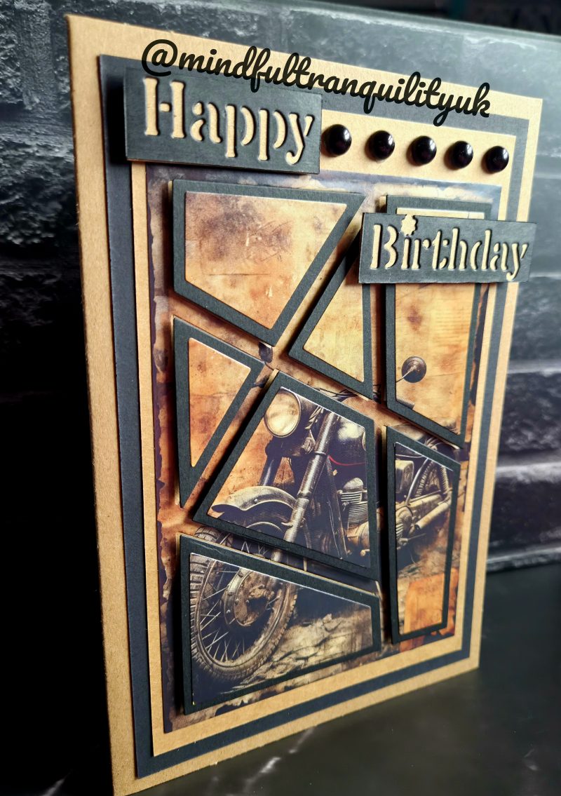 Handmade Vintage Classic Motorcycle Birthday Card | Unique Layered Classic Bike | Available in Multiple Options | 5x7in