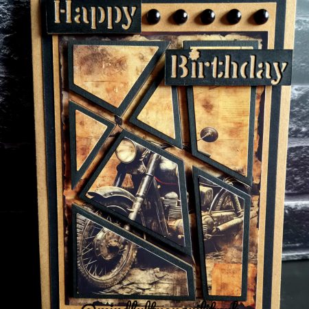 Handmade Vintage Classic Motorcycle Birthday Card | Unique Layered Classic Bike | Available in Multiple Options | 5x7in