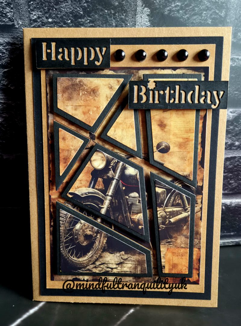 Handmade Vintage Classic Motorcycle Birthday Card | Unique Layered Classic Bike | Available in Multiple Options | 5x7in