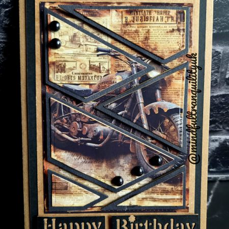 Handmade Vintage Classic Motorcycle Birthday Card | Unique Layered Classic Bike | Available in Multiple Options | 5x7in