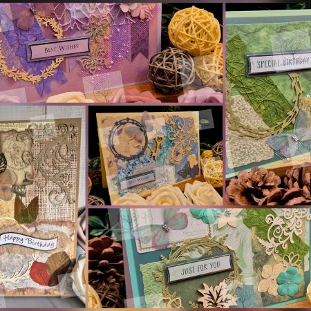 Luxury Handmade Mixed Media Greeting Cards | Floral Botanical Butterfly