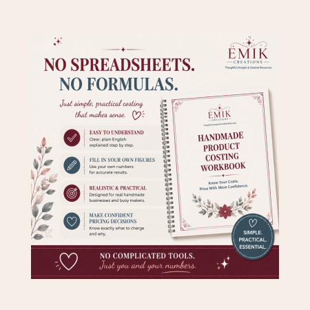 Handmade Product Costing Workbook – Printable PDF