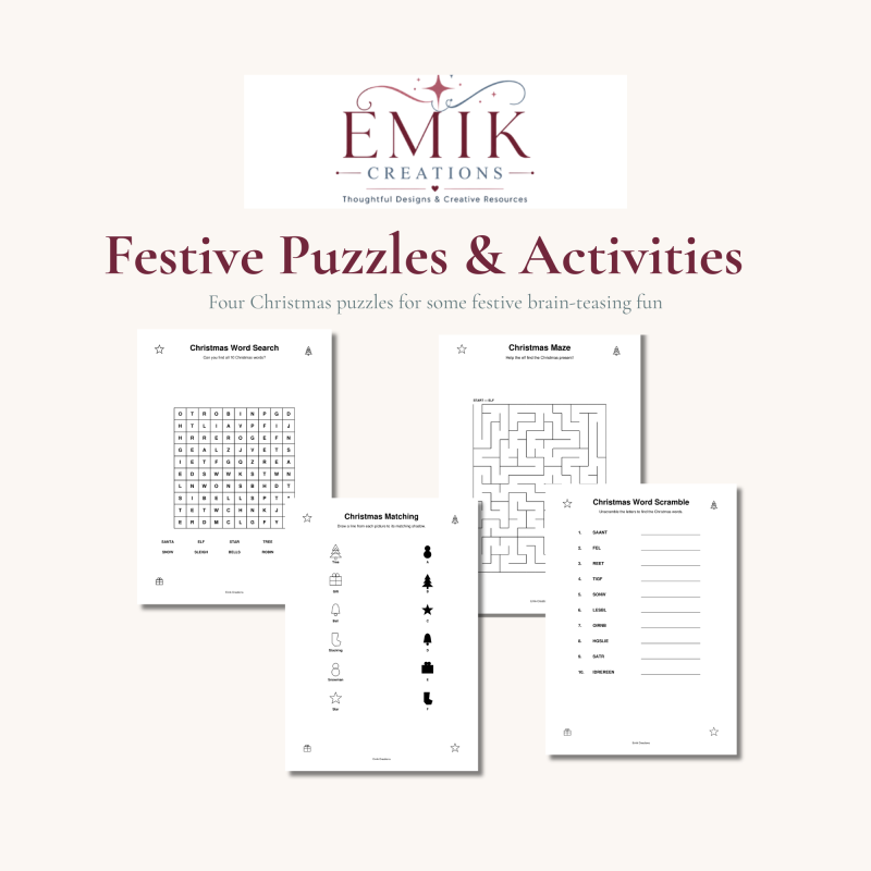 Children’s Christmas Activity & Craft Pack – Printable PDF