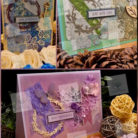 Luxury Handmade Mixed Media Greeting Cards | Floral Botanical Butterfly