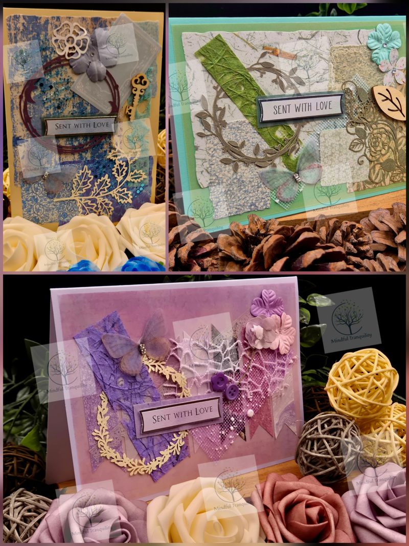 Luxury Handmade Mixed Media Greeting Cards | Floral Botanical Butterfly