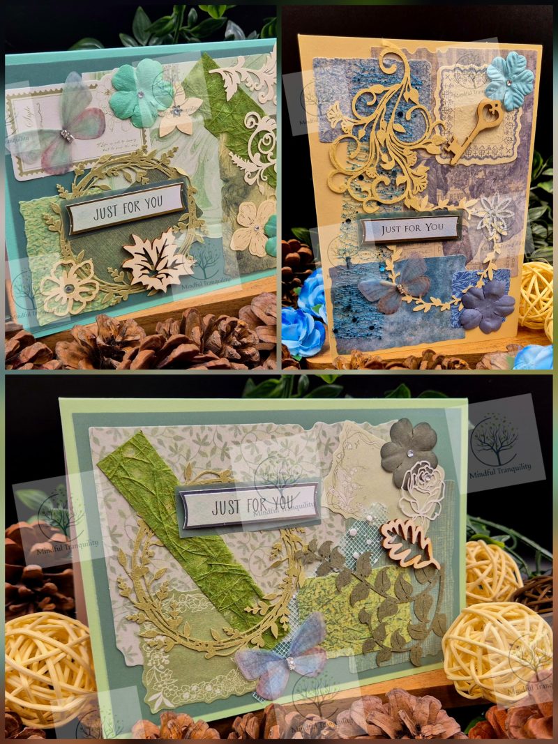 Luxury Handmade Mixed Media Greeting Cards | Floral Botanical Butterfly