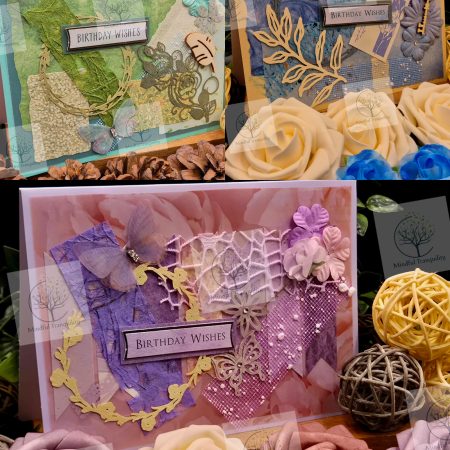 Luxury Handmade Mixed Media Greeting Cards | Floral Botanical Butterfly