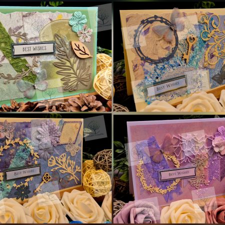 Luxury Handmade Mixed Media Greeting Cards | Floral Botanical Butterfly