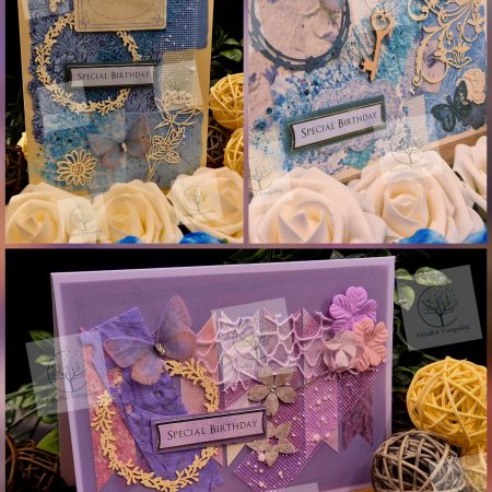 Luxury Handmade Mixed Media Greeting Cards | Floral Botanical Butterfly