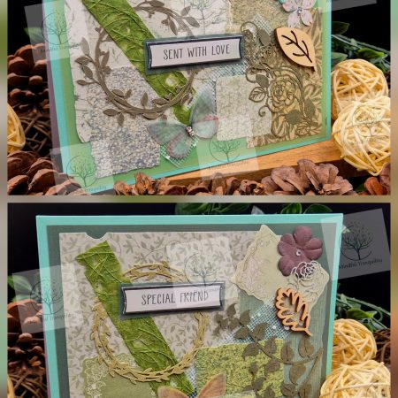 Luxury Handmade Mixed Media Greeting Cards | Floral Botanical Butterfly