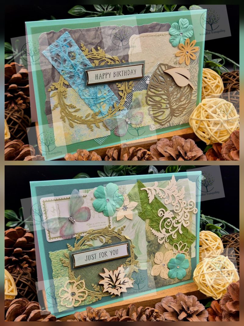 Luxury Handmade Mixed Media Greeting Cards | Floral Botanical Butterfly