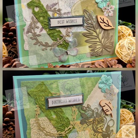 Luxury Handmade Mixed Media Greeting Cards | Floral Botanical Butterfly