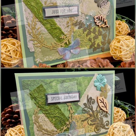 Luxury Handmade Mixed Media Greeting Cards | Floral Botanical Butterfly