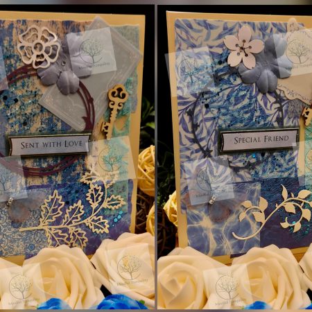 Luxury Handmade Mixed Media Greeting Cards | Floral Botanical Butterfly