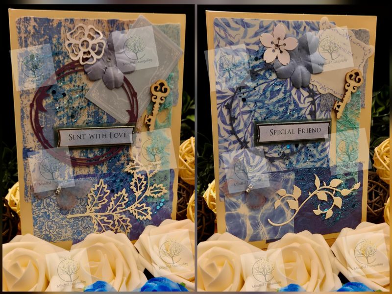 Luxury Handmade Mixed Media Greeting Cards | Floral Botanical Butterfly