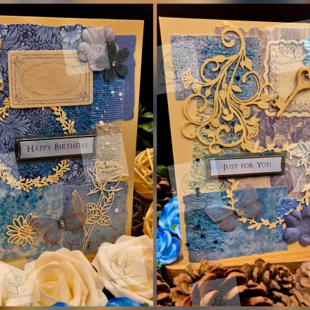 Luxury Handmade Mixed Media Greeting Cards | Floral Botanical Butterfly