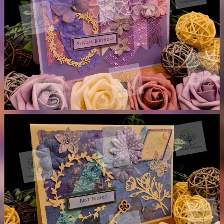 Luxury Handmade Mixed Media Greeting Cards | Floral Botanical Butterfly