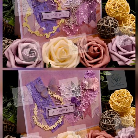 Luxury Handmade Mixed Media Greeting Cards | Floral Botanical Butterfly