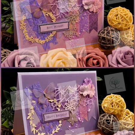 Luxury Handmade Mixed Media Greeting Cards | Floral Botanical Butterfly