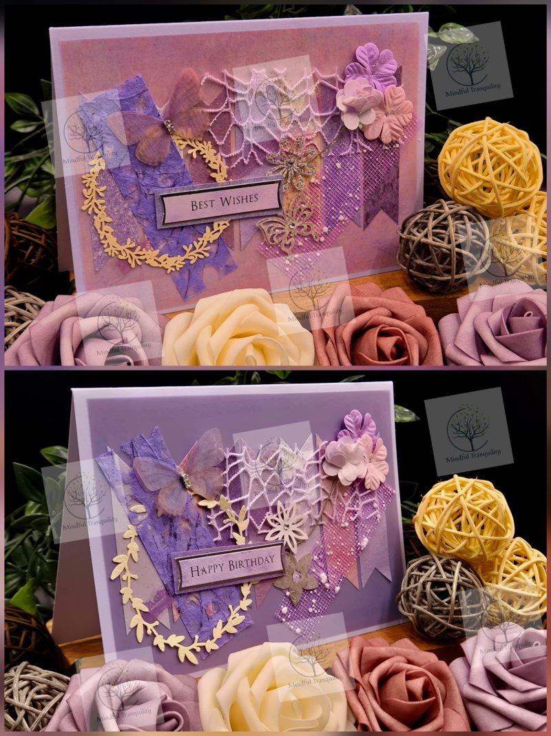 Luxury Handmade Mixed Media Greeting Cards | Floral Botanical Butterfly