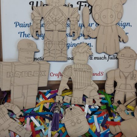 Roblox Wooden Figures, Paint your Own Craft Kit, Birthday Party Gifts