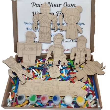 Roblox Wooden Figures, Paint your Own Craft Kit, Birthday Party Gifts