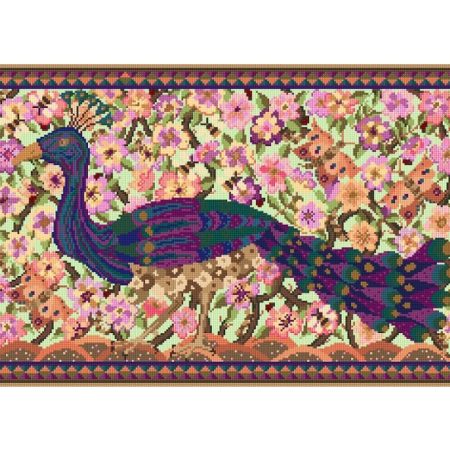 Peacock Tapestry Wall-hanging Kit To Sew In Counted Cross-stitch