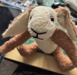 Handmade Fully Jointed Mohair Rabbit Soft Toy