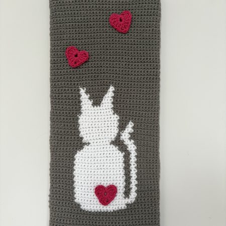 Crochet Cat with Hearts 💖
