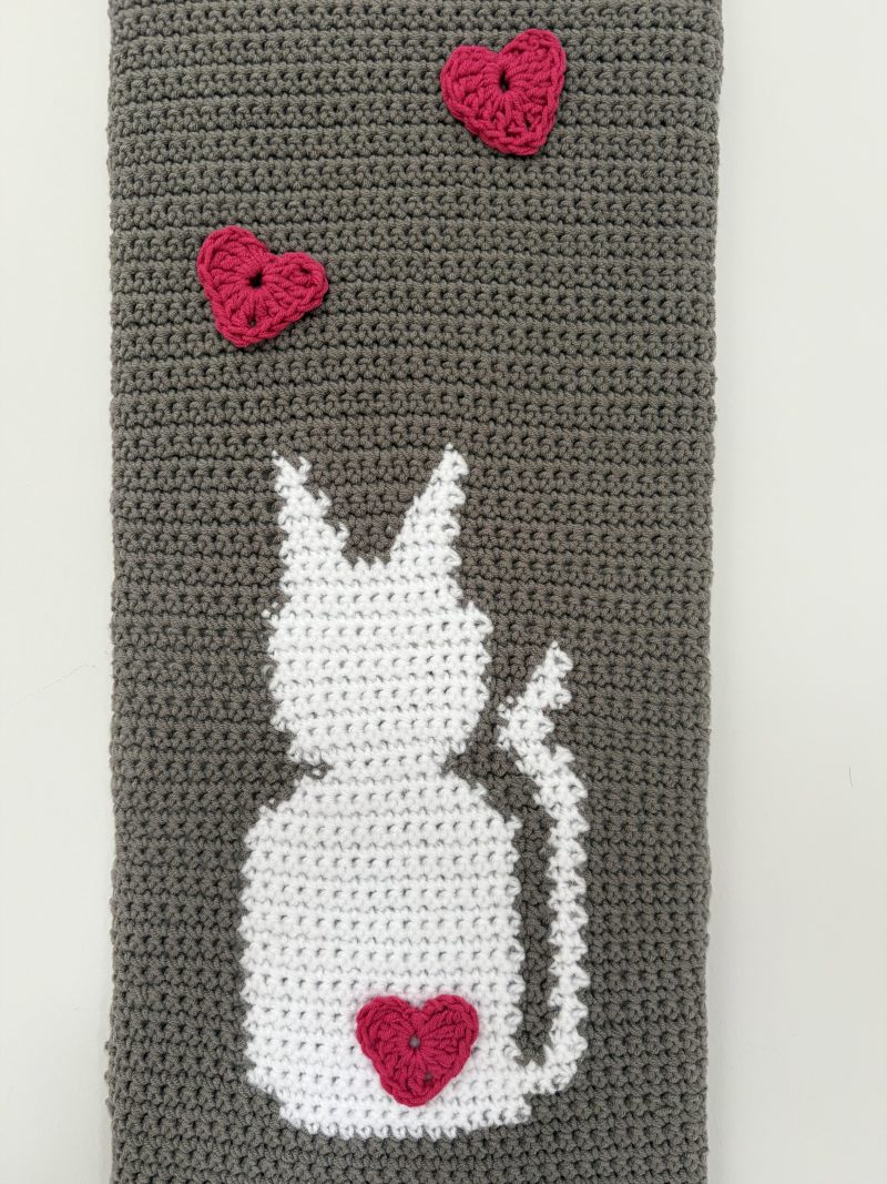 Crochet Cat with Hearts 💖